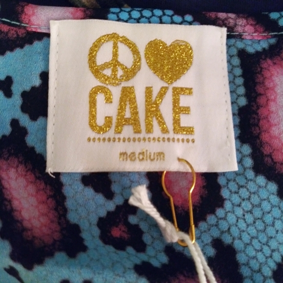 Peace Love Cake Multicolor Animal Print Sleeveless Blouse Front Knot Twist NWT - Picture 9 of 13